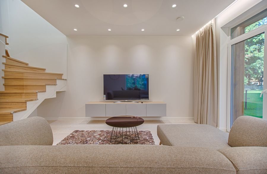 Walnut Sliding TV Unit
